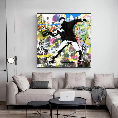 China Banksy Modern Graffiti Art Abstract Canvas Painting On The Wall Poster Prints Home Decor Street Wall Picture Modern Living Room Cuadros for sale