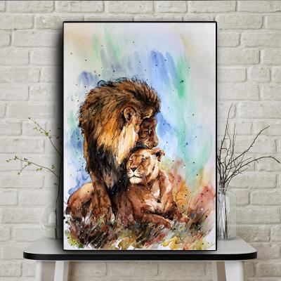 China Modern Lion Living Room Picture Painting Poster Animal Print Wall Art Canvas Painting Decoration Decor for sale