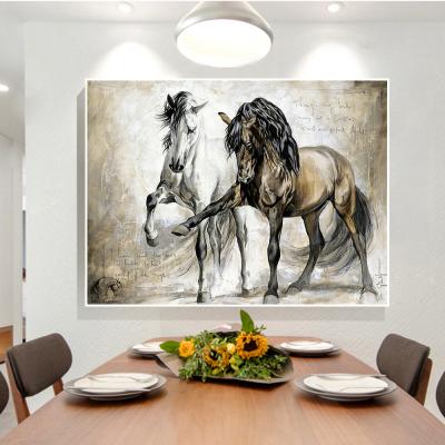 China Modern Vintage Retro Horse Art Painting On Canvas Wall Decor Painting Pictures for sale