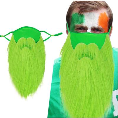 China Funny Party Use Fashion Beard Cotton Face Mask Large Green, Yellow Color Design For St. Patrick's Day On Sale for sale