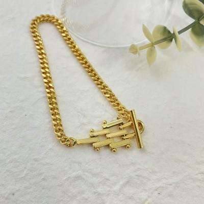 China Real Vacuum TRENDY Plating Gold Plated Ins Style Simple Design Hot Girl Bracelet For Women for sale