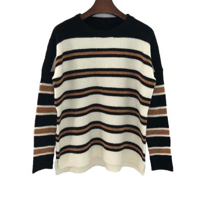 China Anti-pilling autumn/winter sweater women's plus size soft mohair striped women's sweater for sale