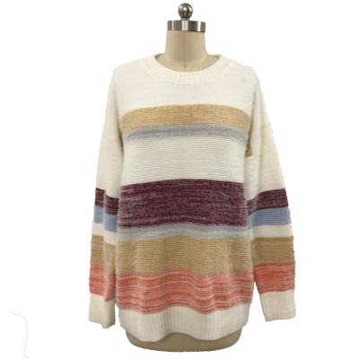 China 2021 Anti-wrinkle fashion and stylish mixed color women's hair pullover girls knitted sweater for sale