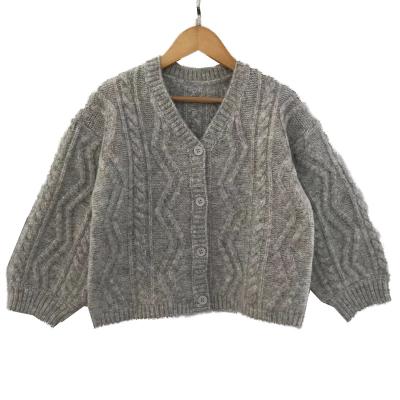 China Anti-wrinkle new arrivals oversized cable knit girls cardigan sweater short ladies knit top for sale