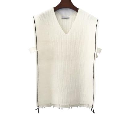 China 2021 Autumn New Design Korean Fashion QUICK DRY Vest Knit Sleeveless Vest Women Split Sleeveless Sweater Women for sale