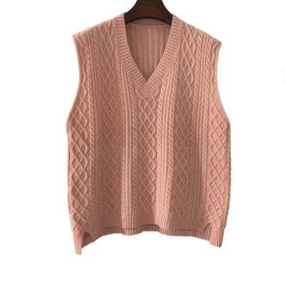 China 2021 Girl's Sweater Vest Custom Stylish Anti-Shrink Vest Women's Sleeveless Sweater for sale