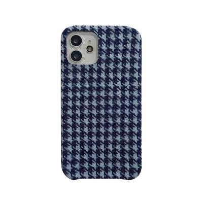 China Shockproof Special Dogstooth Style Plush Fabric Simple Grid Design Furry Tpu Cell Phone Cases For iPhone 7 xr 8 x plus 11 12 13 pro max for sale