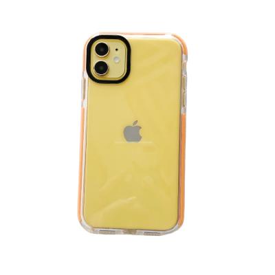 China New Color Shockproof Double Layer Plain Edge Shockproof Clear Transparent Soft Tpu Cell Phone Case For iPhone 8 X plus 11 12 13 xr max for sale