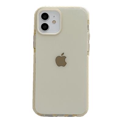 China Bulk Clear Transparent Soft Shockproof Color Shockproof Double Edge Layer Tpu Cell Phone Case For iPhone 8 x xr plus 11 12 13 pro max for sale