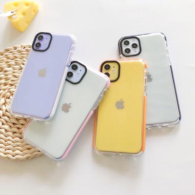 China Shockproof 2 In 1 Edge Ultra Shockproof Soft Transparent Color Tpu Cell Phone Case Cover For iPhone 7 xr 8 x plus 11 12 13 pro max for sale