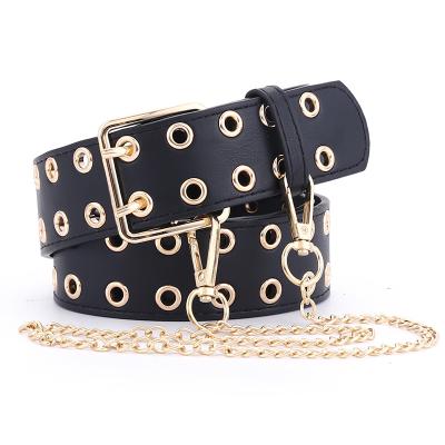 China Iron 2020 Hot Sales Fashion Girls Belt Punk Women Wide Waist Decoration Chain Belt for sale