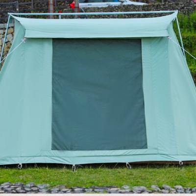 China Hot-selling Small Mint Green Luxury Glamping Family Diagonal Tying Type Tent For Camping Outdoor Entertainment for sale