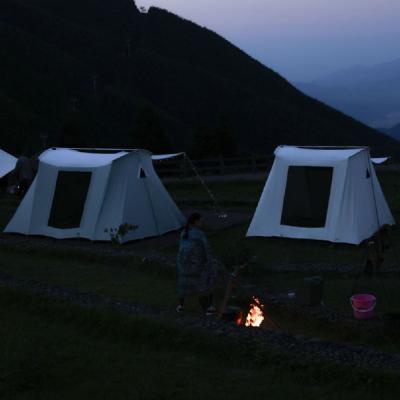 China Diagonal Bracing Type High Quality Luxury Small Camping Tent 3*2.4*2m Family Tent For Hiking for sale