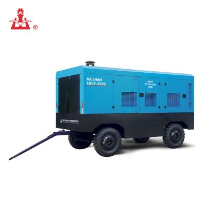 China Lgcy-33/25 Lubricated Cheapest Large Diesel Engine Screw 25Bar High Pressure Portable Air Compressor for sale