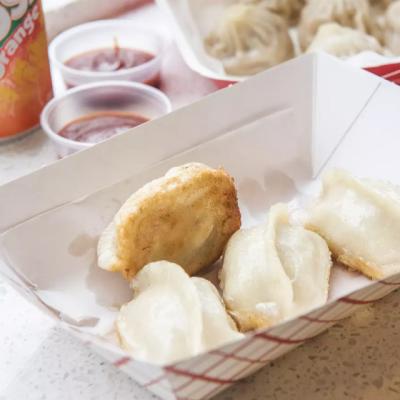 China Disposable Disposable Take Out Paper Food Tray For Chinese Dumpling for sale