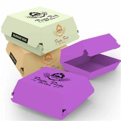 China Factory Price Disposable Wholesale Custom Printing Take Away Hamburger Paper Box for sale