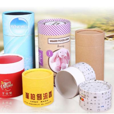 China Recycled materials tube paper can custom tea wrapping paper boxes environmental protection food paper can general tea doos cylinder packaging for sale