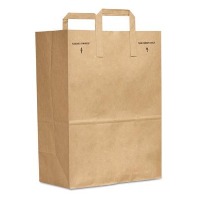 China Wholesale Custom Shape Greaseproof Size 240gsm Disposable Take Out Food Container Paper Packing Bag With Handle for sale