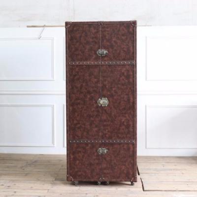 China Removable Wardrobe Vintage Leather Functional Wardrobe Trunk for sale