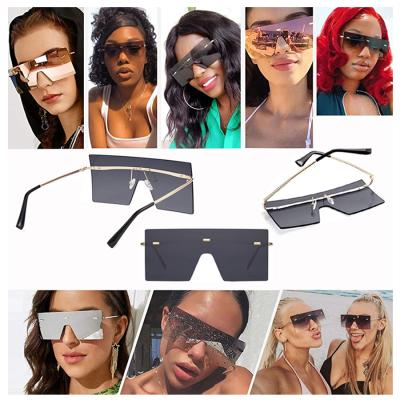 China MN16063 Trendy Fashion Sunglasses Women's Luxury Rimless Eyewear Balanced Oversized Shades Sunglasses for sale