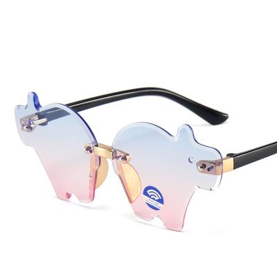 China Wholesale Custom Sun Glass Sunglasses 2022 Fashionable New Cartoon Hippo Shape Kids Sunglasses Boy Cute Baby Sun Glasses Kids Rimless Sunglasses girl for sale