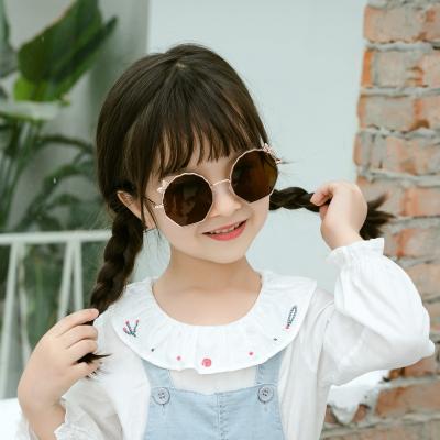 China Wholesale Custom Sun Glasses UV Protection Sunglasses Lucky Children Shape Sun Glass Metal Frame Bowknot Trendy Kids Shades Glasses for sale