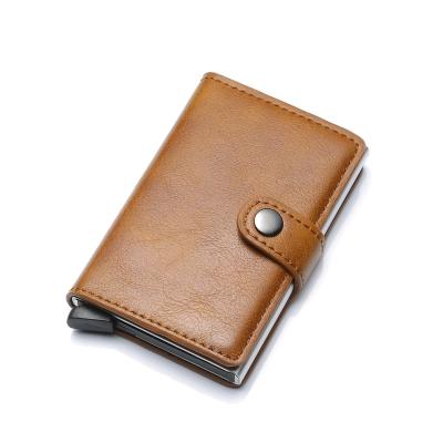 China Hot Sale Amazon Fashion Purse Rfid Security Anti-theft Waterproof Multifunction Card Holder Business Soft PU Leather Men's Wallet for sale