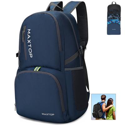 China Hotsale Waterproof Dark Blue Foldable Storage Shoulders Bag To Increase Fishing Outdoor Computer Carry Polyester Backpack For Sports Easy for sale