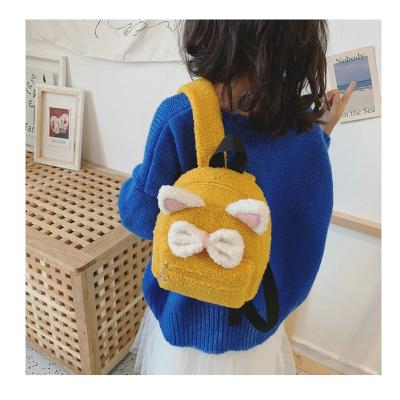 China 2022 New Arrival Waterproof Bowknot Kindergarten Backpack For Lovely Girls Cat Bagpack School Bag Fleece Children School Bags for sale