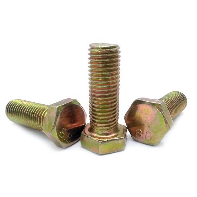 China CARBON STEEL Yellow Galvanized Carbon Steel Hex Head Bolt DIN931 Hex Bolt Bolt ISO4014 for sale