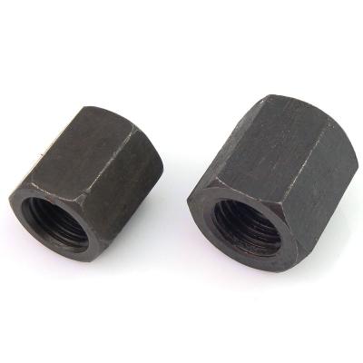 China Industry DIN6330 Carbon Steel Rod Couplings Hardware GBT 56 Hexagon Long Nut Black General Oxide Hex Thick Nut for sale