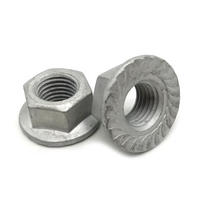 China Heavy Industry Factory Hex Nuts Carbon Steel Flange Fabrication Nut Galvanized Hex Flange Nut for sale