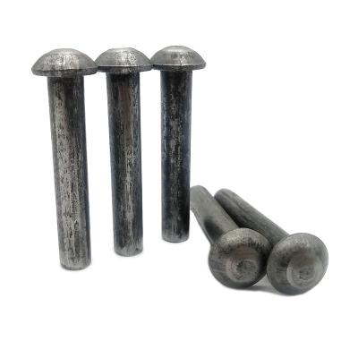 China Carbon steel half head solid rivet primary color mushroom round head rivets high quality solid rivets for sale