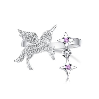 China Wholesale Charm Unicorn Adjustable Ring Wedding Ring new fashion casual/sports creative animal jewelry 2022 lovely for men and women for sale