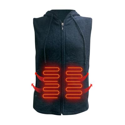 China Breathable Heated Warm Up Body Vest Hoodie Men's Mobile Usb With Power Bank Security for sale