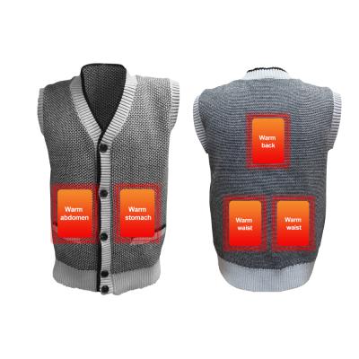 China Breathable Outdoor Smart USB Cotton Men's Winter Heat Vest Thermal Vest Jacket / Passionate Sleeveless Jacket for sale