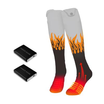 China Recycling Winter Heated Socks Heated Socks Rechargeable Heat Transfer Printing Socks for sale