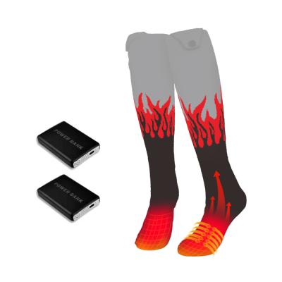 China Cycling Heated Thermal Socks Black Custom Sport Socks Heated Socks With Rechargeable Battery for sale