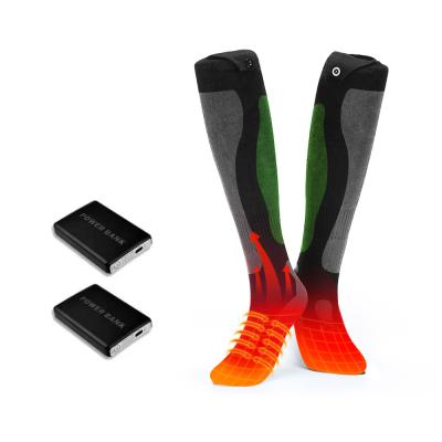 China Sustainable rechargeable electric with large capacity battery heating time outdoor electric thermal socks for sale