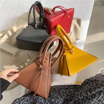 China High Quality New Style Unique Triangle PU Leather Handbags For Lady Purses Designer Women Handbags Ladies Purses for sale