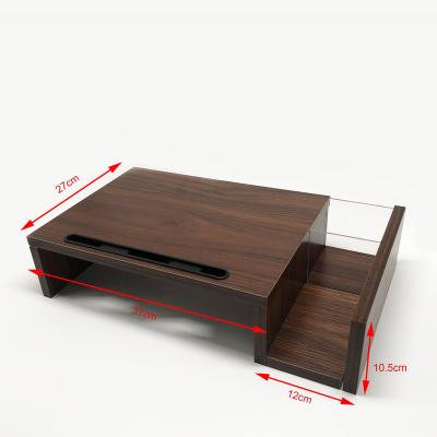 China Stocked Computer Monitor Riser Stand Monitor Desktop Stand For PC TV Screen Laptop Stand Monitor Riser Wooden Computer Display Stand for sale