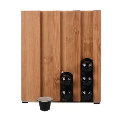 China bamboo/metal viable coffee pod storage rack organizer station dolce enthusiasm capsule coffee holder nespress display rack 36 for sale