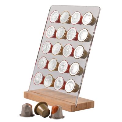 China Kitchen Accessories Stand 20 Pods Coffee Capsule Stand Storage Holders And Racks Acrylic Viable Nespresso for sale