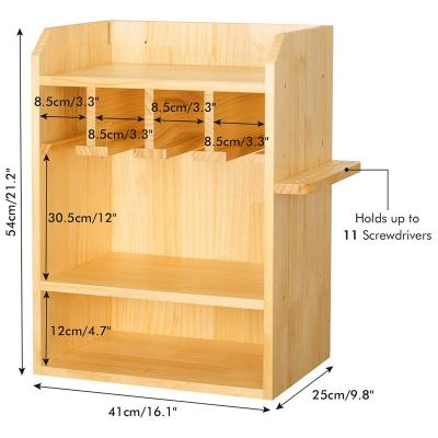 China Wooden Machine Tool Organizer Cordless Drill Charging Station Rack Tool Garage Storage Organizer for sale