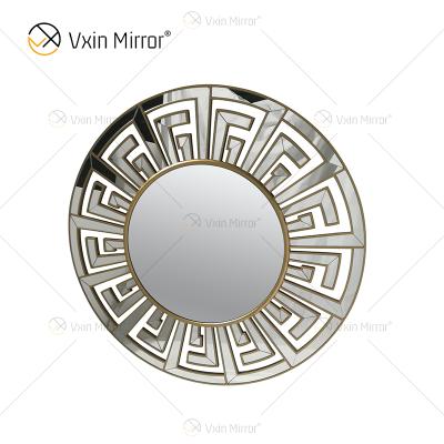 China WXM-1525 Modern Decorative Silver Glass Luxury Round Wall Unique Fashion Wall Mirror for sale