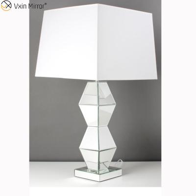 China New Design WXTL-005 Modern Modern Bedroom Furniture Silver Table Mirror Lamp With Shade Mirror Lamp for sale