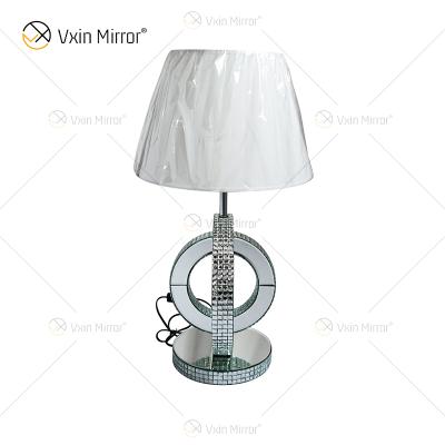 China WXTL-093 Country Style Silver Modern Crystal Mirrored Table Lamp For Bedroom Night Stand Mirror Lamp for sale