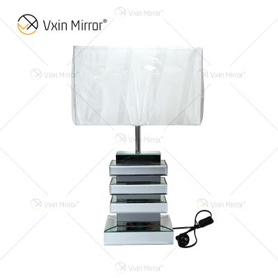 China Wholesale WXL-001 Modern Modern Silver Shade Gray Mirrored Lamp Table White for Bedroom Mirror Lamp for sale