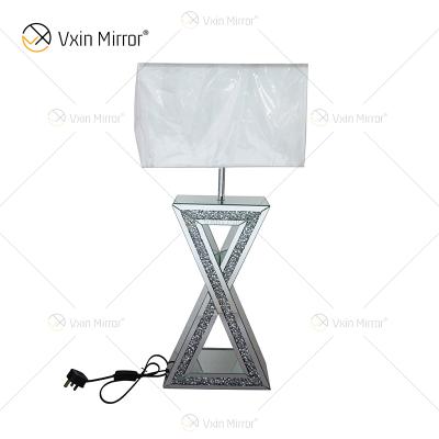 China WXTL-003 Hot Sale Modern Crushed Diamond Mirrored Table For Bedroom Night for sale