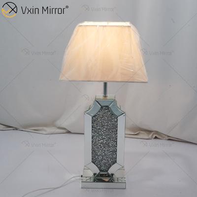 China Vxin Supply WXTL-004 Modern Modern Silver Crushed Crystal Crystal Table Mirror Lamp For Bedroom for sale